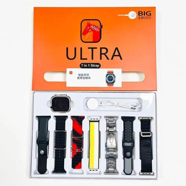 Y20 Ultra Sports Version Smart Watch | Smart Watch For Boys | Smart Watch For Men - Digital Watch | 7 + 1 Strap Smart Watch - Random Color